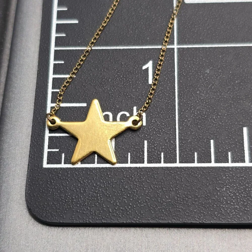 VTG Carla 14K Gold Filled Star Pendant Choker Necklace 15" Minimalist Celestial - Picture 16 of 16